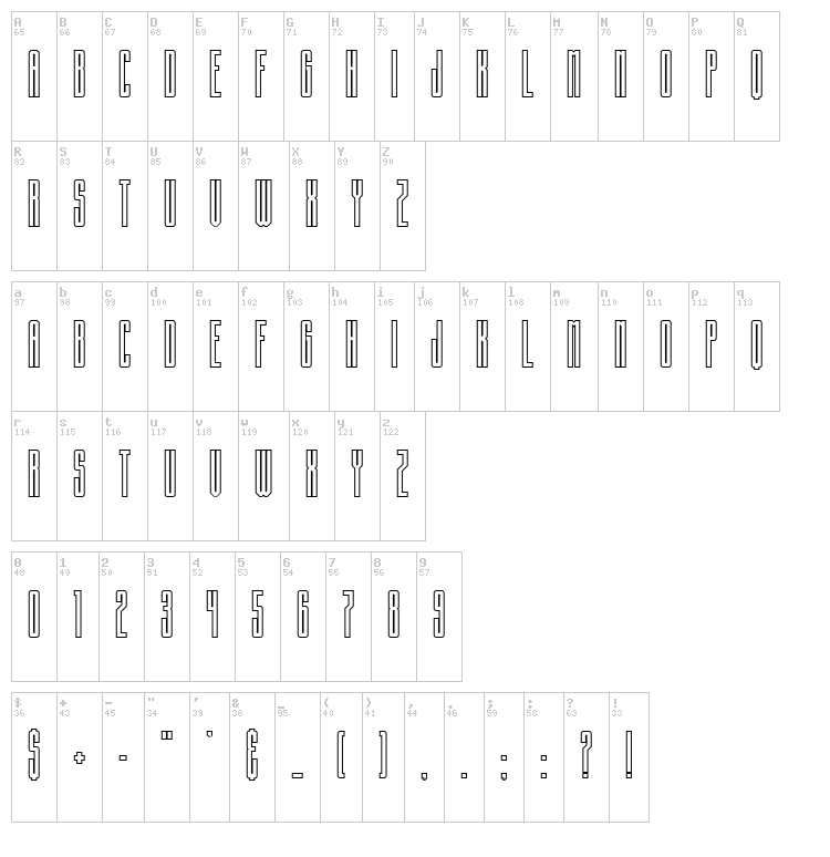 Building State Empire font map